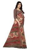 Tamaira Fashion Women'S Hand Painted Pure Cotton Saree Without Blouse Piece(11200_Beige&Dustypink)