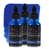 Artfinity Liquid Watercolor Paint 30 ml Bottle - 3 Pack, Ultramarine - Vibrant Dye-Based Liquid Watercolor w/Glass Pipette, Fast
