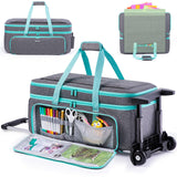 AMOIGEE Rolling Carrying Case Compatible with Cricut Maker 4, Explore 4, Maker 3, Maker, Explore Air Bag with Pocket for Cricut 