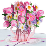 Paper Love Flower Watering Can 3D Pop Up Card, For All Occasion, Birthday, Graduation, Wedding, Mothers Day, Valentines Day, T