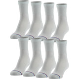 MediPEDS Quarter Socks with Non-Binding Top and Cushion, Multipairs, White (8-Pairs), Shoe Size: Men's 6-9 Women's 6-10
