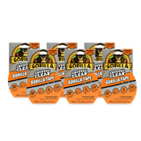 Gorilla Crystal Clear Duct Tape, 1.88 x 9 yd, Clear, (Pack of 6)