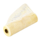 1 Roll Lime Green Metallic Deco Mesh Ribbon 10 in x 30 ft, Poly Mesh Rolls for Holiday Decorating DIY Door Wreath Supplies Chris