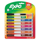 Magnetic Dry Erase Fine Marker With Eraser 8/PkgAssorted