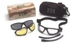 Pyramex Xsg Safety Eyewear, Clear Ballistic, Gray Ballistic And Amber Ballistic Interchangeable Lenses With Black Frame