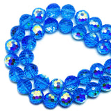 DIQIO 8mm Sparkle 96 Faceted Disco Crystal Beads (65-72pcs, Light Blue AB)