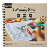 Brustro Diy Colouring Book For Adults | 9X9 Inches, 160 Gsm, 25 Perforated Sheets | Ideal For Fineliners, Colour Pencils, Brush 