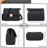 Adisa Women'S Girls Quilted Cross Body Sling Bag With Height Adjustable Belt (Sl5144_Black),Black,,B0DGTLS2ZQ
