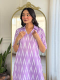 Anni Designer Women'S Rayon Viscose Straight Printed Kurta With Pant (Demeter Onion-Vks02_M_Lavender_Medium),Lavender,M,,,