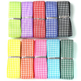PQZKLDP Assorted Colors Gingham Ribbon 1 inch Plaid Ribbon Flower Bouquet Wreath Gift Wrapping Checked Ribbon 100% Polyester in 