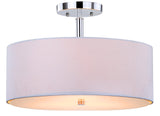 SAFAVIEH Lighting Collection Clara Chrome 16-inch Diameter Semi Flush Mount Ceiling Light Fixture (LED Bulbs Included)