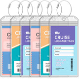 Teskyer Clear Cruise Luggage Tag Holder, Wide, 6 Pack