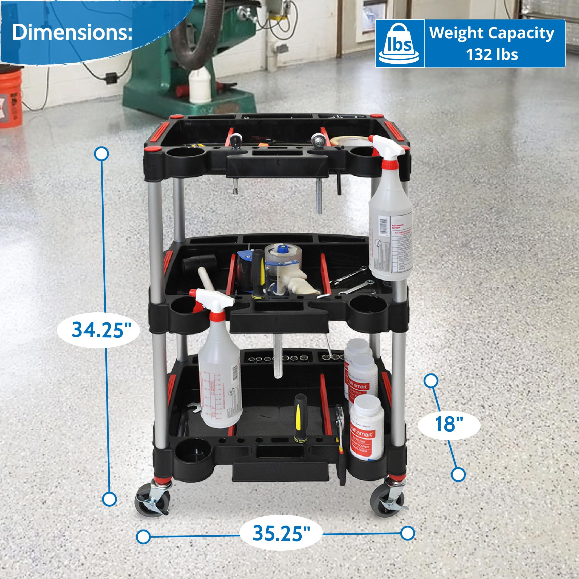 Luxor - Mechanic'S Three-Shelf Cart (Mc-3)