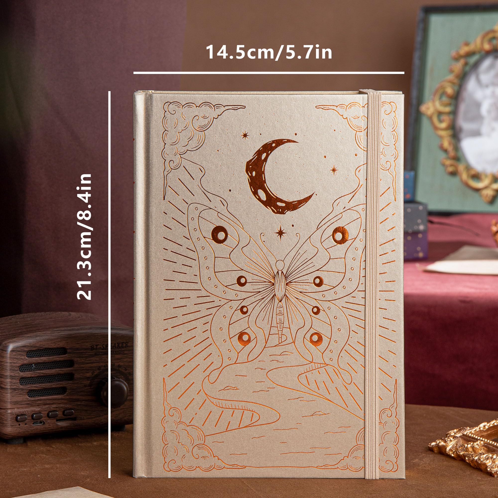 TIEFOSSI Dotted Journal Notebook, Butterfly Journal for Women Men,160GSM Thick Paper with 256 Numbered Pages, A5 Hardcover Journ