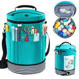 MYBAGZING Expandable Crochet Bag - Knitting Bag Storage Organizer with Zipper Closure - Ideal Gift
