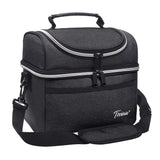 Tirrinia Insulated Lunch Bag, Leakproof Thermal Bento Lunch Box Tote for Women, Men, Adults Work Office Cooler Bag, 2 Compartmen