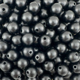 250 Round Matte Black Acrylic Beads 12mm Diameter with 2mm Hole