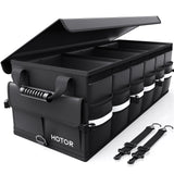 HOTOR Car Trunk Organizer - Foldable Trunk Organizer for SUV, Car Storage with Reflective Strips & Securing Cover, Large Capacit