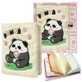 Funblast Cuddly Plush Diary A6 Mini Notebook With Cute Panda Design With Plush Cover, Compact Journal For Scrapbooking, Notes,