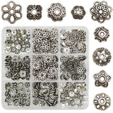 INSPIRELLE 450 Pieces Antique Silver Bead Caps Metal Alloy Filigree Flower Cup Shape Bead for Bracelet Necklace Earring Jewelry 