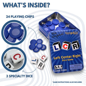 Lcr  Left Center RightDice Game - Blue Tin