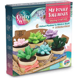 Felt Succulents Craft Kit. Make 6 Potted Colorful Plushies & A Display Rack. Mini Garden DIY Sewing Project, Activity Set, Arts 