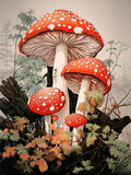 Ekuxom Mushroom Diamond Painting Kits for Adults, 5D Mushroom Diamond Art Kit, DIY Full Drill Gem Painting Kit for Home Wall Dec