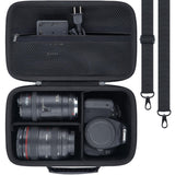 khanka Camera Case for Canon EOS Rebel T7/T100/T6/R50/R100/R5/R7/R8/R6 Mark II/SL3 DSLR Camera,Travel Protective Carrying Case f