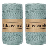Likeecords 2 Skeins of 100% Cotton Crochet Bag Cord 2mm x 170m Macrame Cord 2mm Crochet Thread Macrame Rope Gift for Knitter (Gr