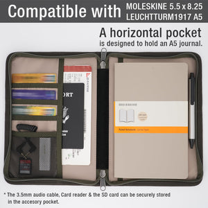 Tintris Zipper Journal Notebook Cover for 5.5 x 8.25 A5 Moleskine LEUCHTTURM Notebooks Journals Planners Sketchbooks Legal pads