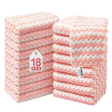 JOYMOOP Microfiber Cleaning Cloths - 18 Pack, 10 x 10, Pink - Reusable, Lint-Free, Super Absorbent Towels for Kitchen, Car, and 