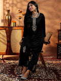 Libas Women'S Velvet Co-Ords (36847O_Black_M)