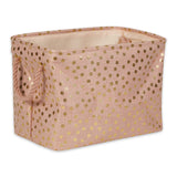 Polyester Bin Dots Gold / Millennial Pink Rectangle Medium 16X10X12