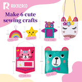 My First Sewing Kit for Beginners Kids Children's Arts and Crafts, 6 Easy DIY Projects of Stuffed Animals and Pillows Craft for