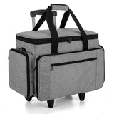 LUXJA Sewing Machine Case with Detachable Dolly, Rolling Sewing Machine Tote with Removable Bottom Pad (Fits for Most Standard S