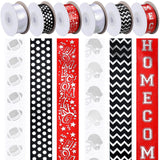 Juinte 60 Yard Red and Black Homecoming Mum Ribbon, 7/8 Wide Football Satin Ribbon Roll for Gift Wrapping Homecoming Mum Suppli