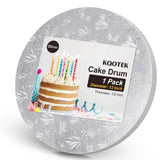 Kootek Cake Boards Drum 12 Inch Round, 1/2 Thick Decorating Supplies, Silver Sturdy Corrugated Cardboard Base, Base para Pastel,