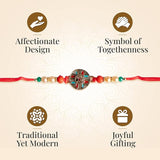 Store Indya Premium Rakhi With Greeting Card And Roli-Chawal Gift Pack For Brother, Bhai | Raksha Bandhan Traditional Rakhi Brac,Nylon,Multicolor