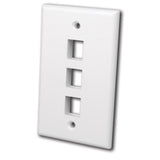 Multimedia Keystone Wall Plate 3 Port White