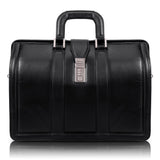 V Series | MORGAN | 17 Leather Litigator Laptop Briefcase Black