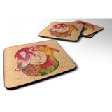 Caroline'S Treasures 8339Fc Mermaid Foam Coasters (Set Of 4), 3.5 H X 3.5 W, Multicolor