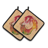 Caroline'S Treasures Mermaid Pair Of Pot Holders 8339Pthd, 7.5Hx7.5W, Multicolor