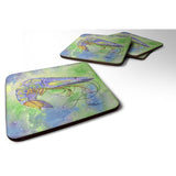 Caroline'S Treasures 8342Fc Shrimp Foam Coasters (Set Of 4), 3.5 H X 3.5 W, Multicolor