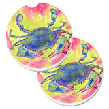 Caroline'S Treasures Crab Set Of 2 Cup Holder Car Coasters 8343Carc, 2.56, Multicolor