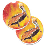 Caroline'S Treasures Pelican Set Of 2 Cup Holder Car Coasters 8344Carc, 2.56, Multicolor