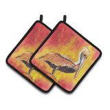 Caroline'S Treasures Pelican Pair Of Pot Holders 8344Pthd, 7.5Hx7.5W, Multicolor