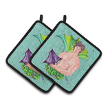 Caroline'S Treasures Merman Pair Of Pot Holders 8345Pthd, 7.5Hx7.5W, Multicolor