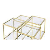 Coffee Table, Clear Glass & Gold Finish