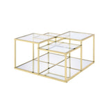 Coffee Table, Clear Glass & Gold Finish