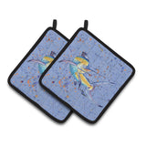 Caroline'S Treasures Blue Marlin Pair Of Pot Holders 8350Pthd, 7.5Hx7.5W, Multicolor